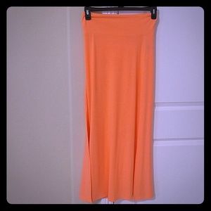 Bright orange maxi skirt size medium